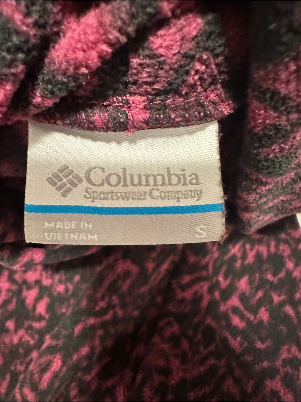 Columbia Ali Peak Fleece Cowl Neck Tunic Pink Black Patterened Size Small - Picture 11 of 12